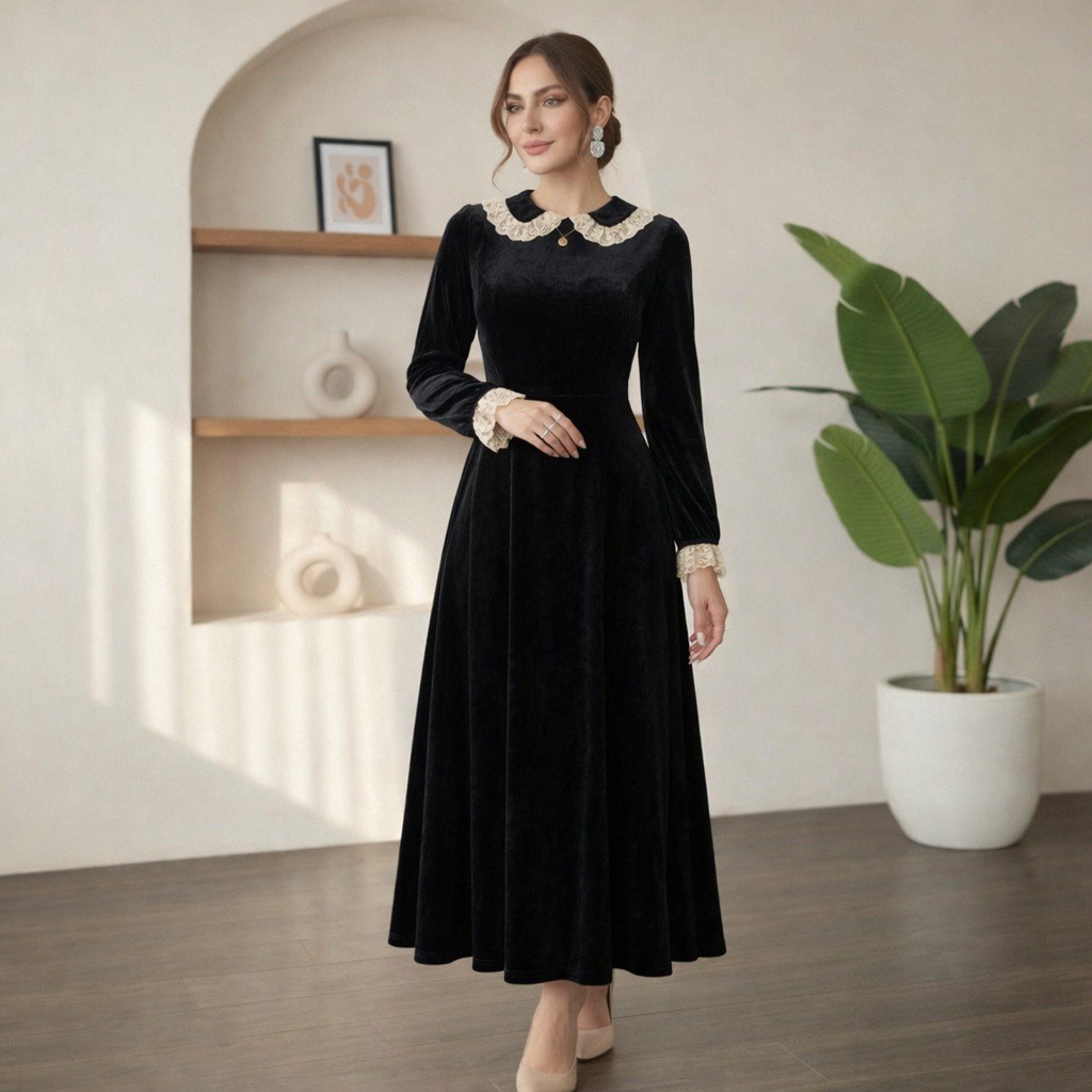 Robe Velours Vintage Classe